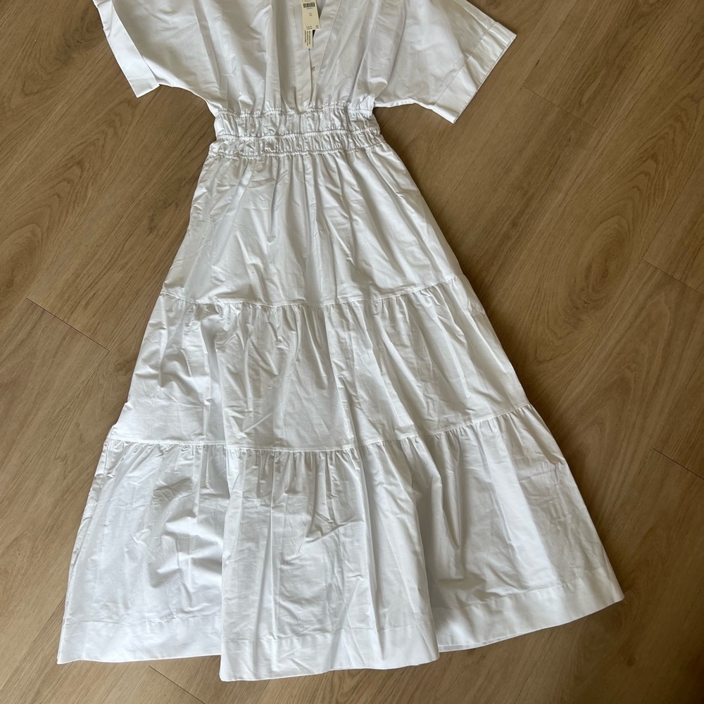 Anthropologie White Tiered Maxi Dress